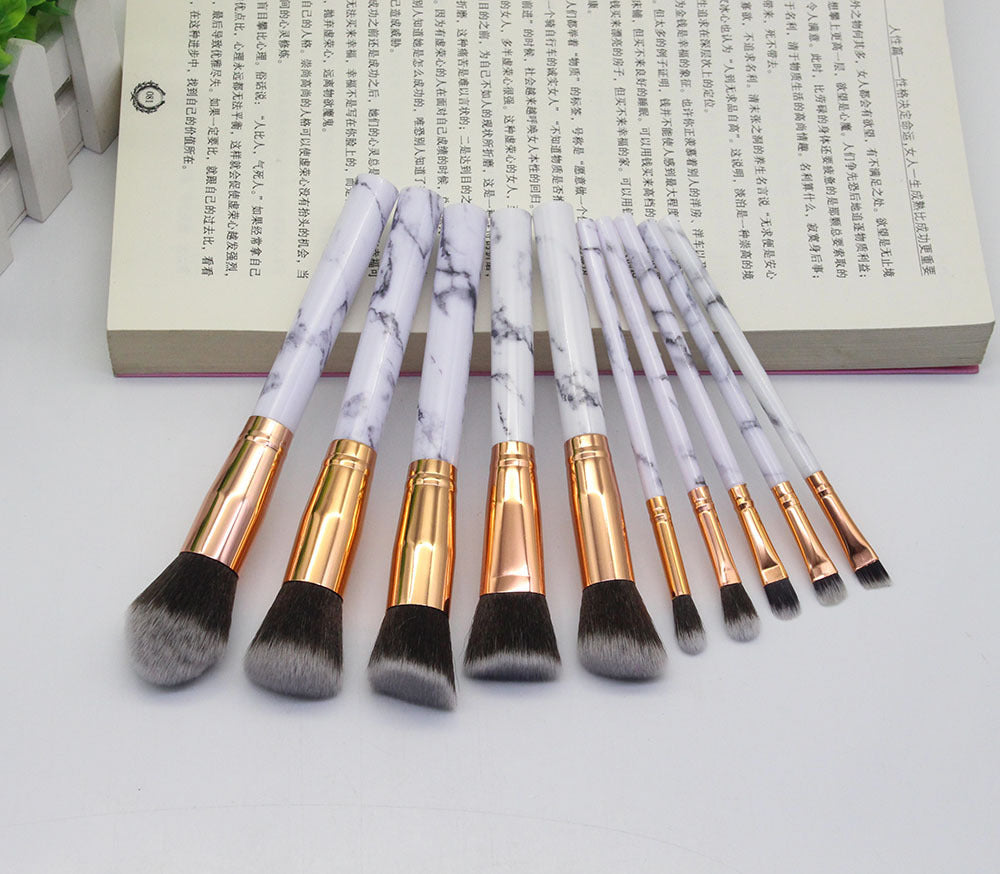 Marbled Design Makeup Brushes | Set of 15
