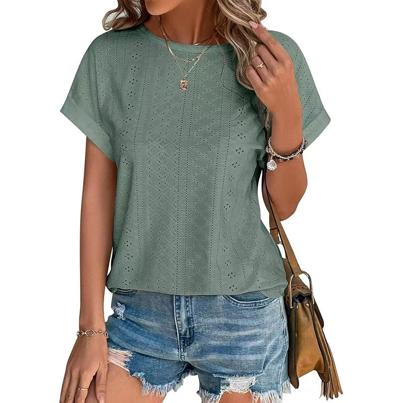 Women's Eyelet Embroidery Top