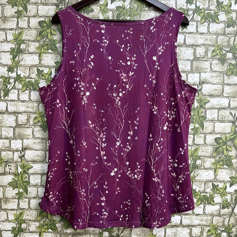 Size Sleeveless Button-Front Blouse