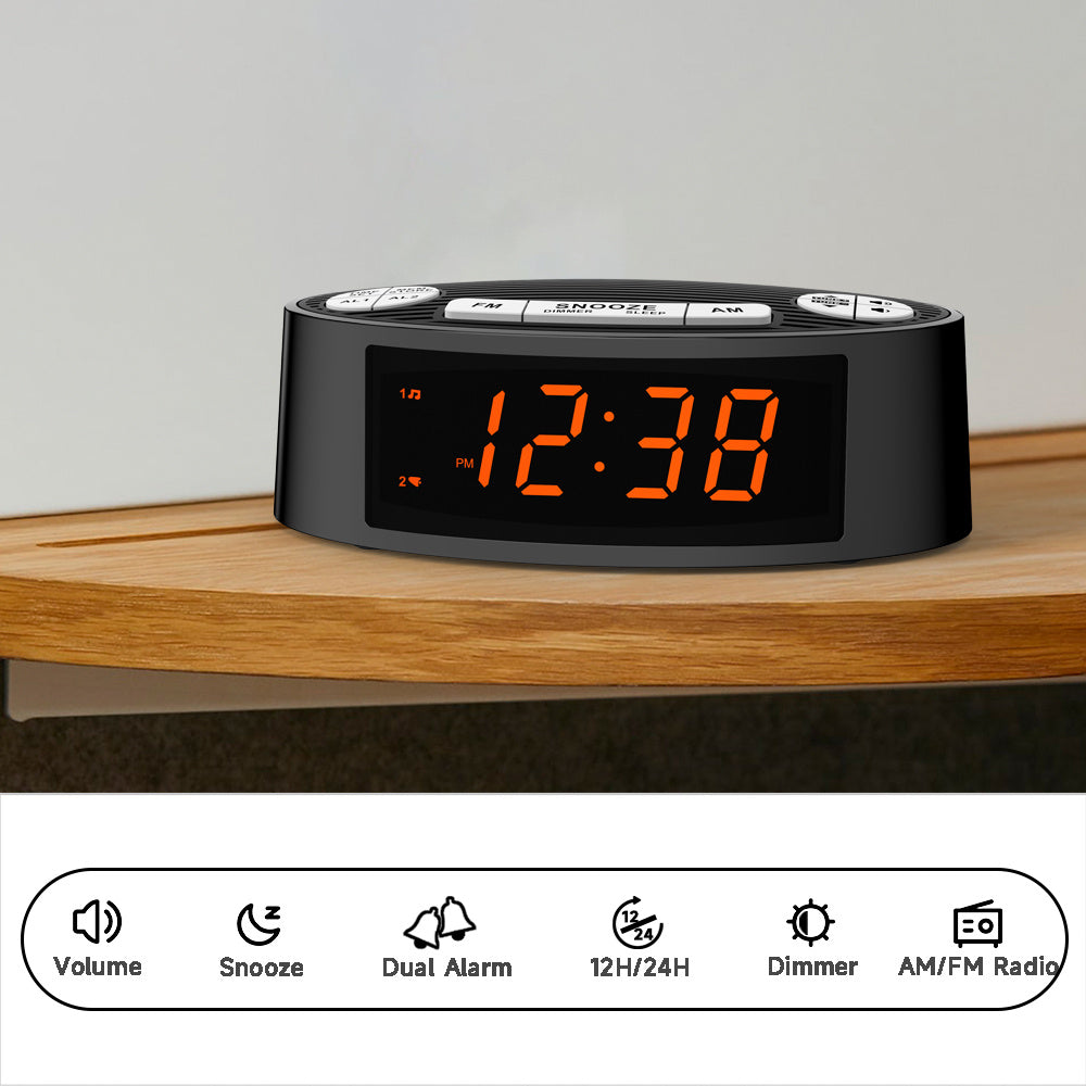 Alarm Clock Radio With Dual Alarm Sleep Timer
