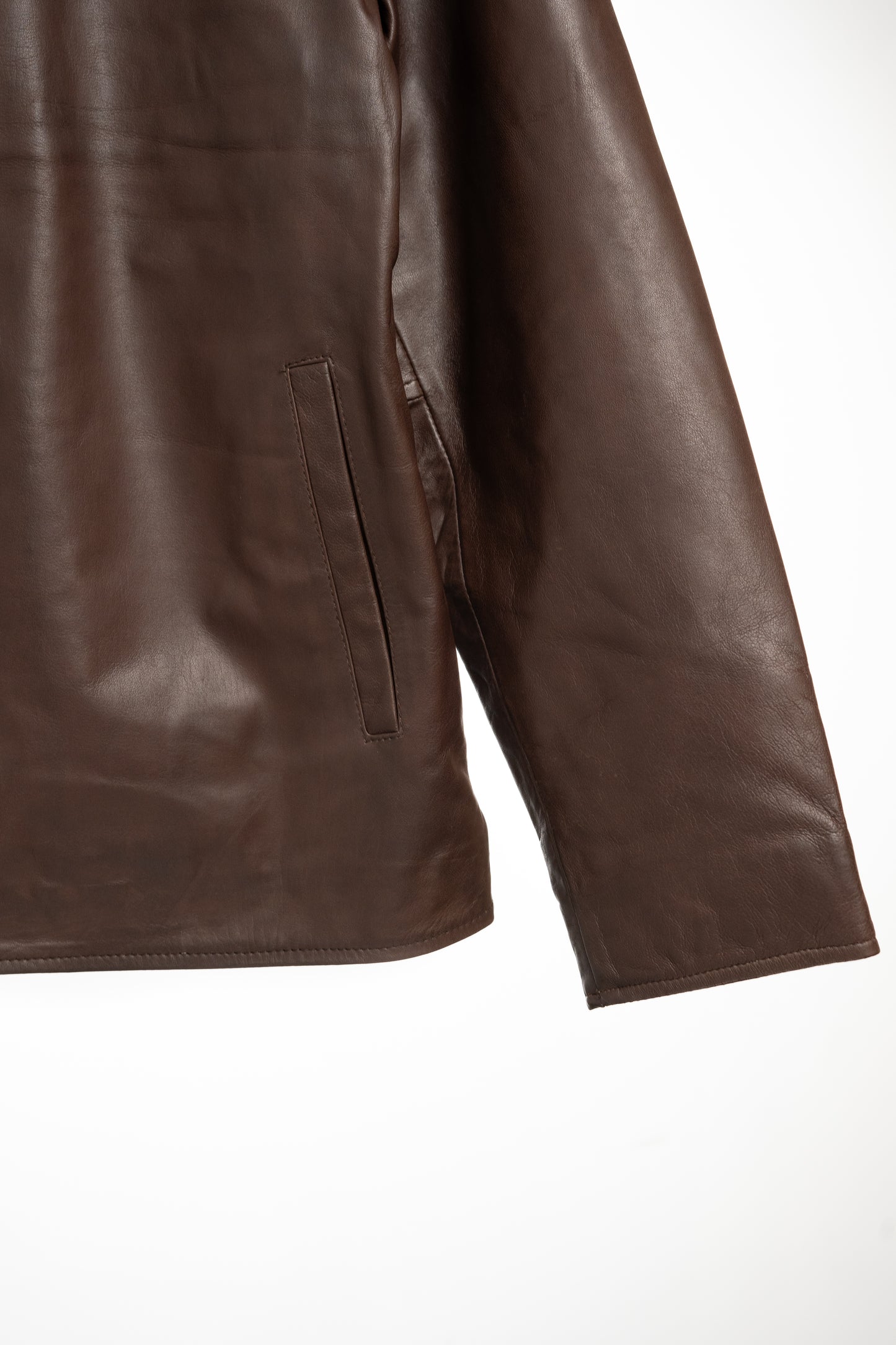 Men's Classic Dark Brown Leather Jacket – Minimalist Urban Style