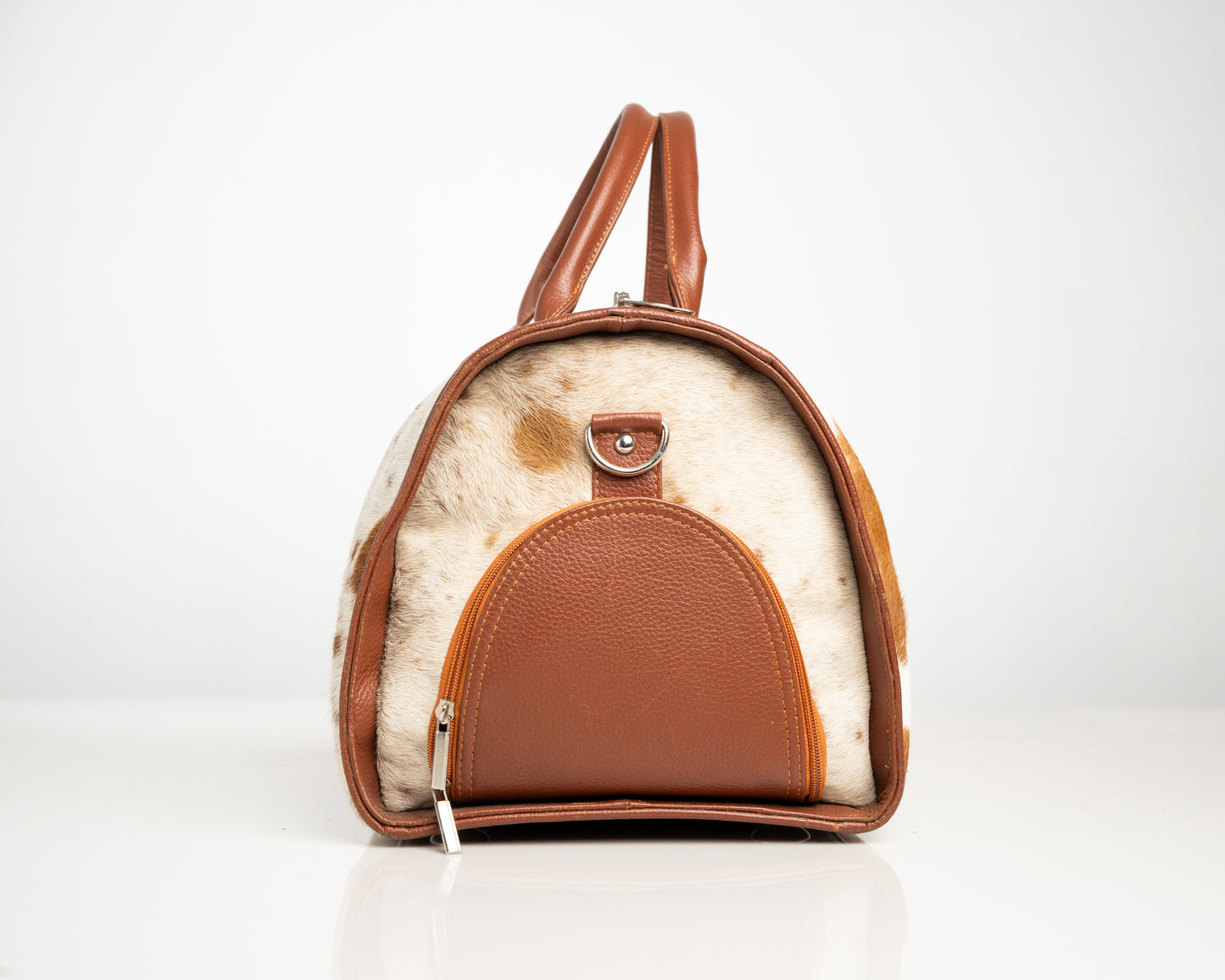 Genuine Cowhide Leather Duffle Bag – Handcrafted, Multi-Color Pattern