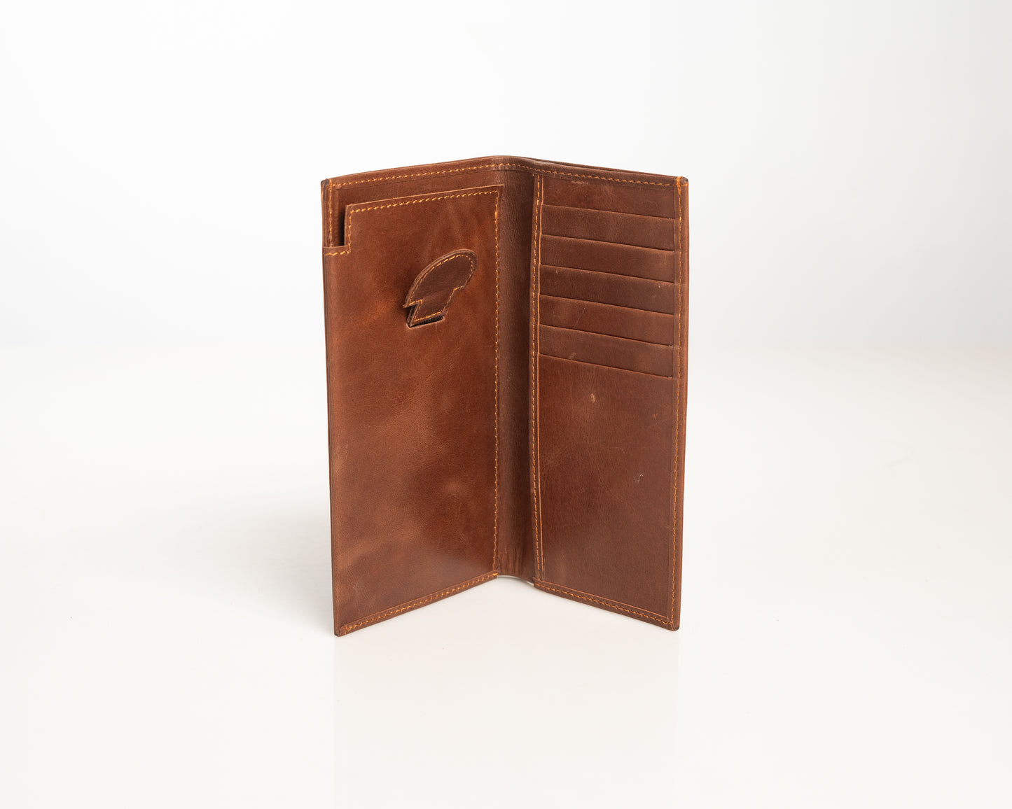 Classic Brown Leather Wallet – Handcrafted Long Bifold