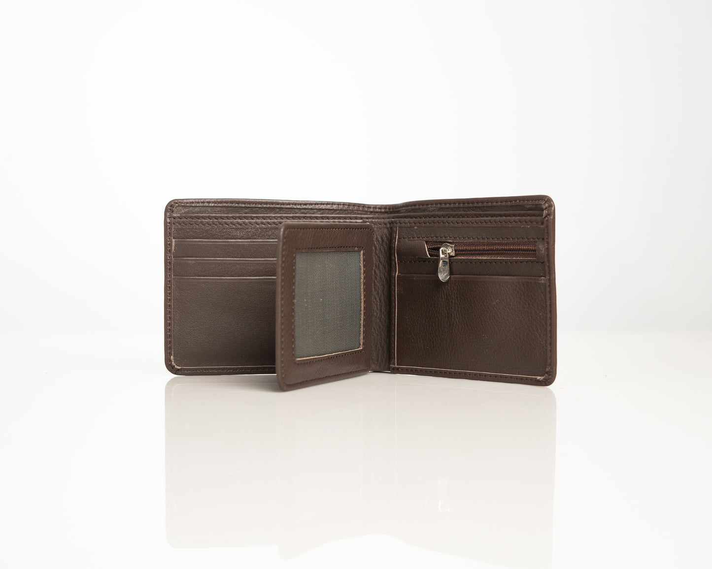 Classic Brown Leather Bifold Wallet – Sleek & Durable