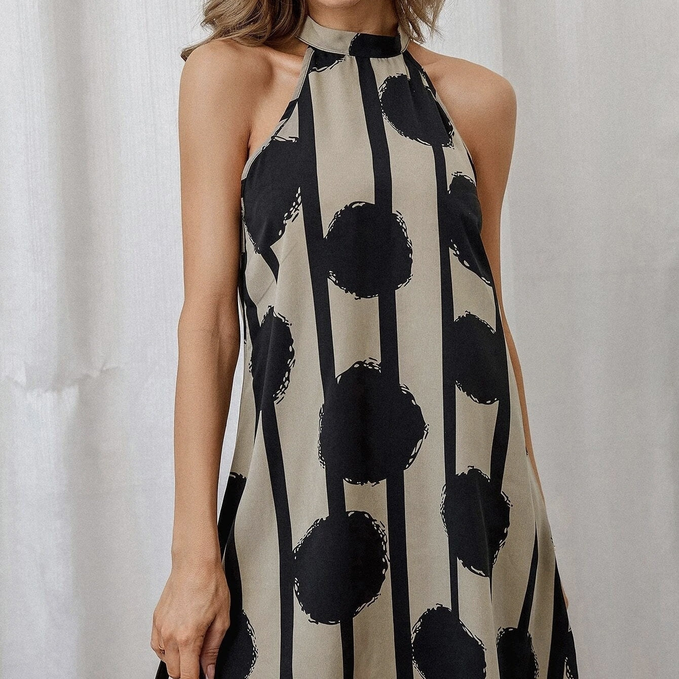 Polka Dot Shoulder Dress