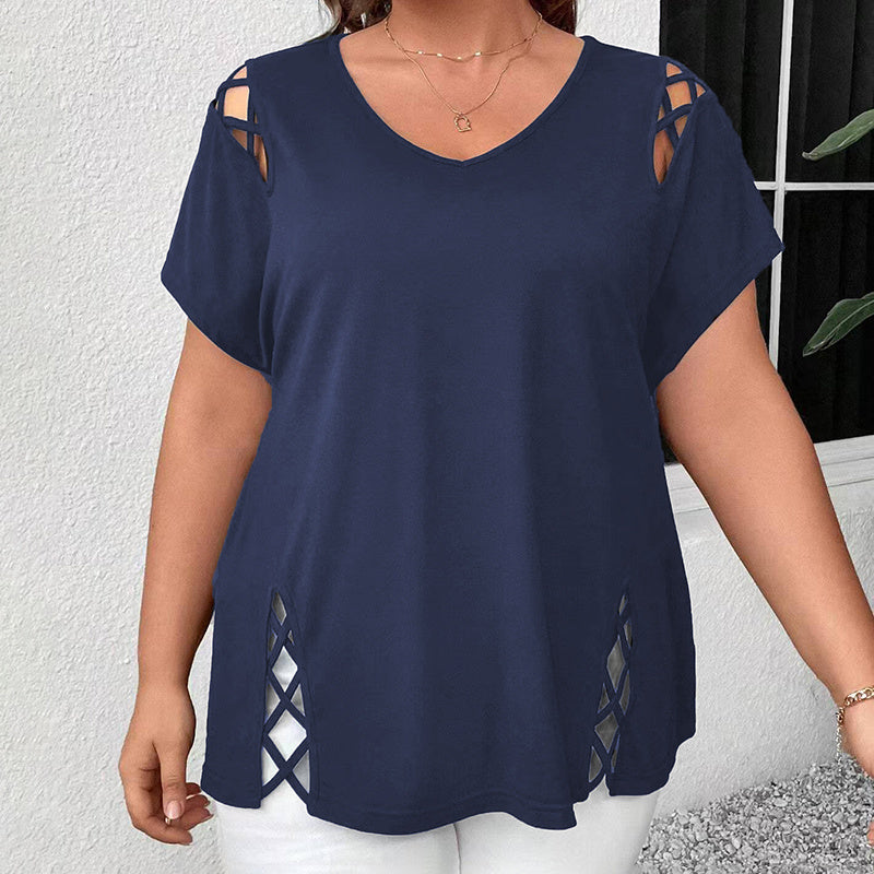 Women's Criss Cross V Neck Top