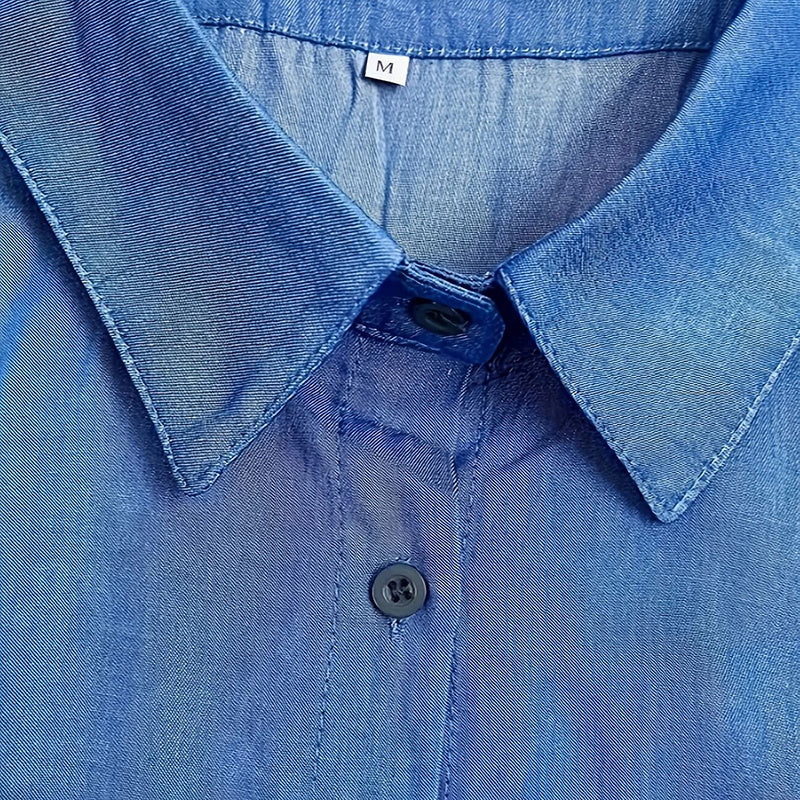 Women's Denim Maxi Dress With Pockets