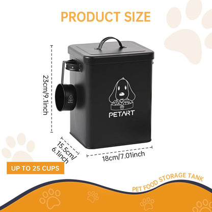 Metal Pet Food Storage Container With Spoon
