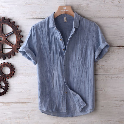 Turkish Retro Distressed Linen Shirt