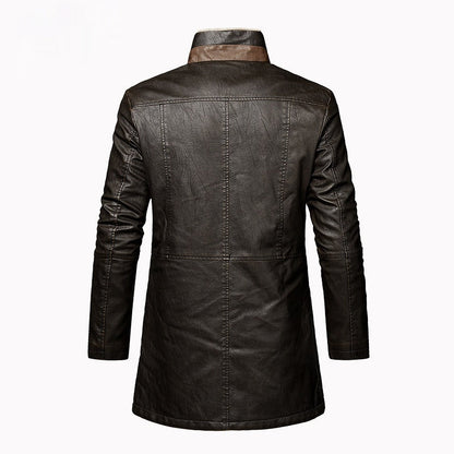 Leather Extended Plus Size PU Leather Coat
