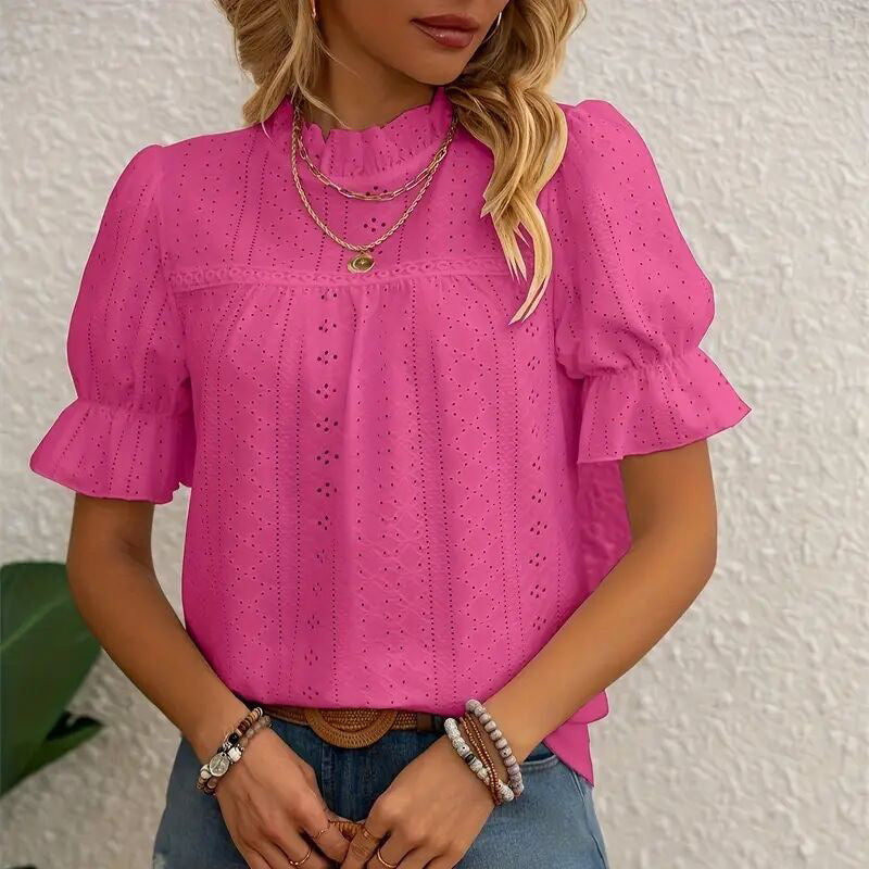 Women's Elegant Ruffle Detail Top