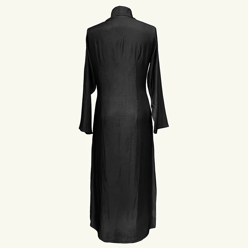 Women's Denim Maxi Dress With Pockets