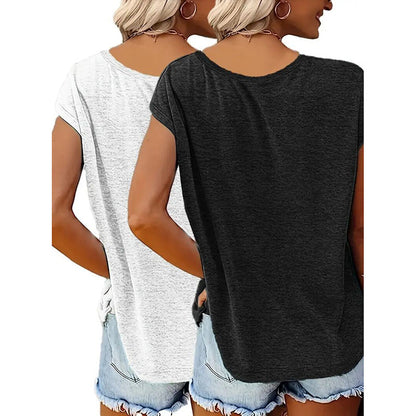 Women's V Neck Sleeveless Tank Tops | x 2 Pc