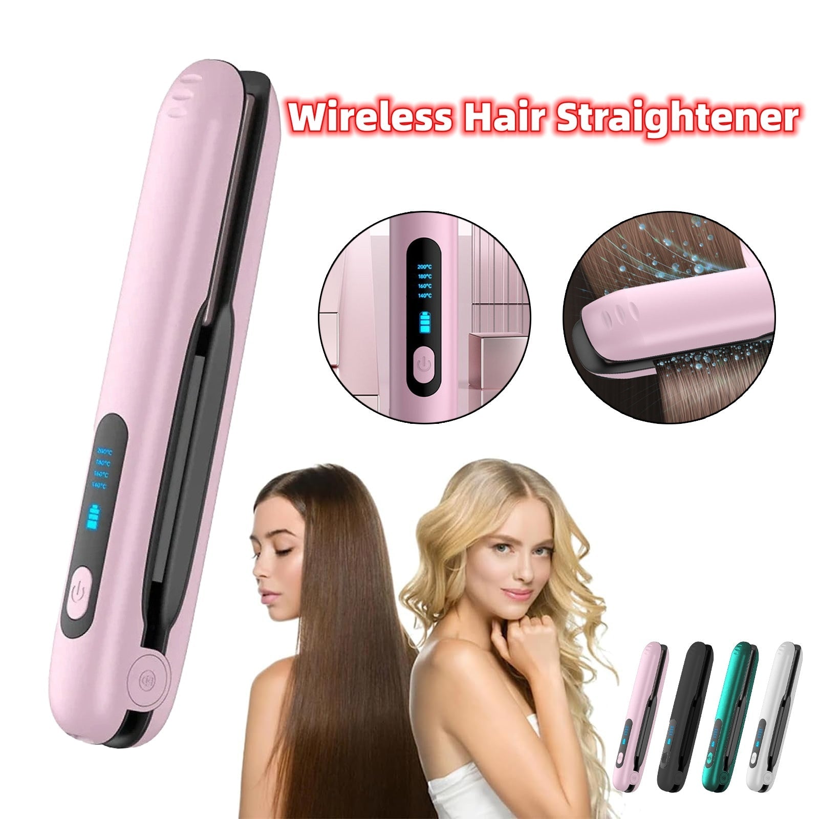 Wireless Hair Straightener & Roller | 2 IN 1