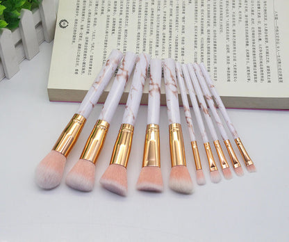 Marbled Design Makeup Brushes | Set of 15