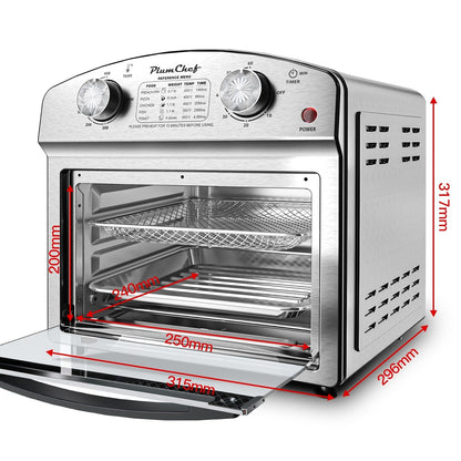 Classic Stainless Steel Air Fryer With Dual Knob Control