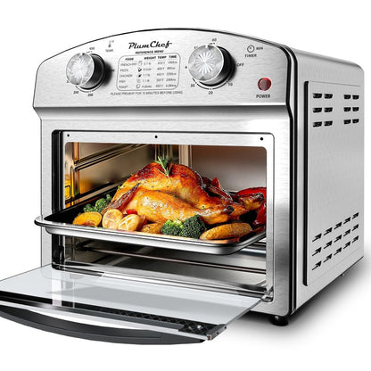 Classic Stainless Steel Air Fryer With Dual Knob Control