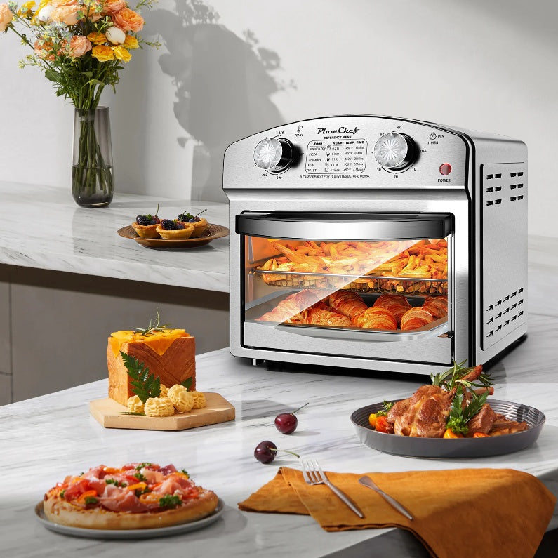 Classic Stainless Steel Air Fryer With Dual Knob Control