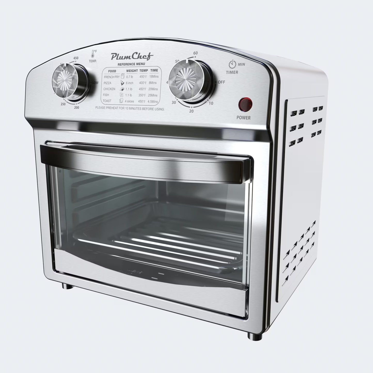 Classic Stainless Steel Air Fryer With Dual Knob Control