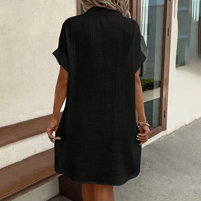 Women's Button Down Dress With Pockets