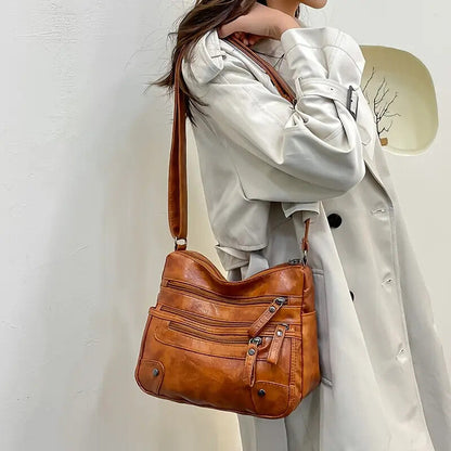 Women Leather Shoulder Bag | Large Capacity