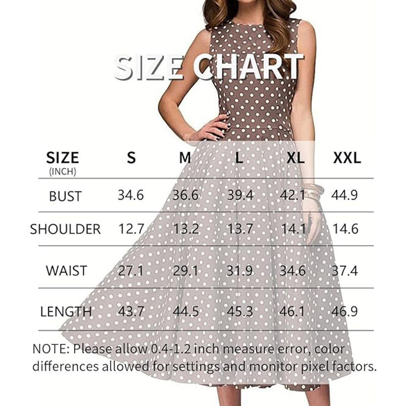 Women's Vintage Polka Dot Sleeveless Dress