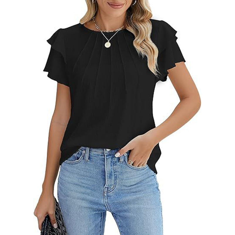 Women's Ruffle Crewneck Top