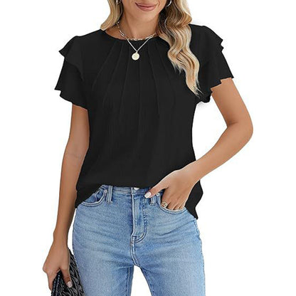 Women's Ruffle Crewneck Top