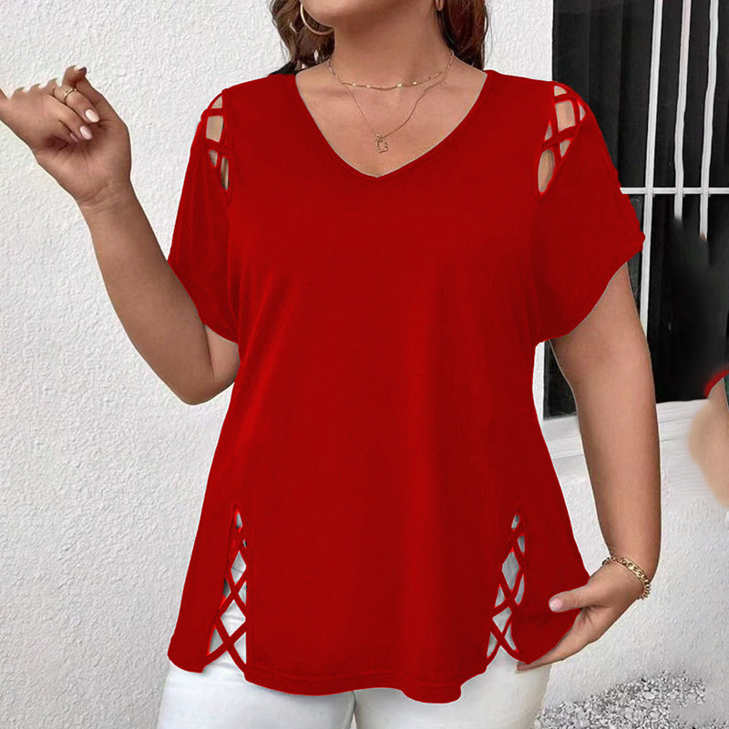 Women's Criss Cross V Neck Top