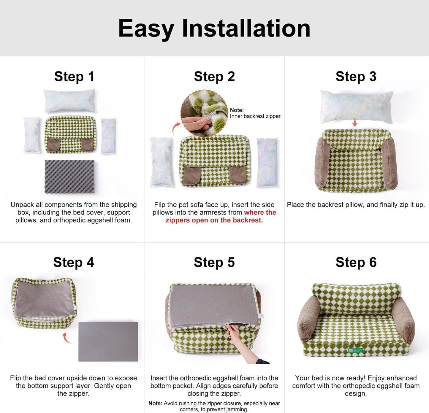 Orthopedic Dog Bed - With Removable Washable Cover