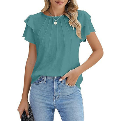 Women's Ruffle Crewneck Top