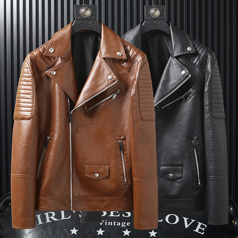 Slim-fitting Biker Leather Jacket