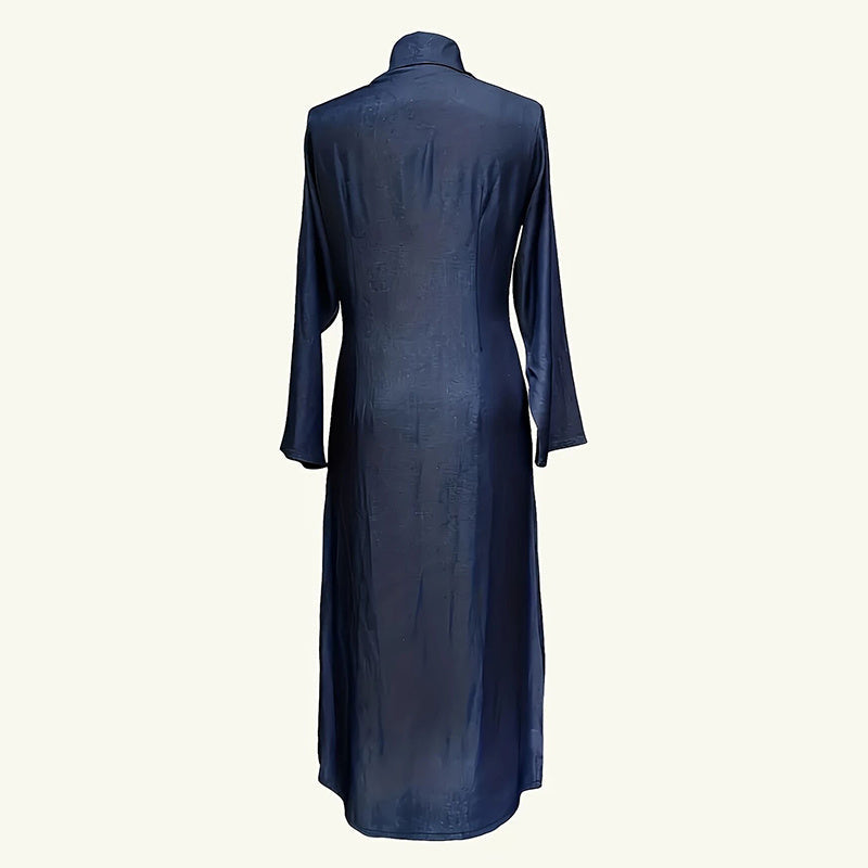 Women's Denim Maxi Dress With Pockets