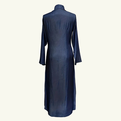 Women's Denim Maxi Dress With Pockets