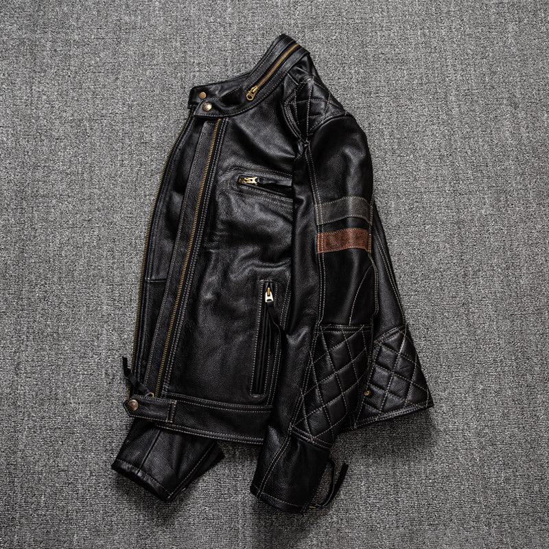 First Layer Cowhide Leather Coat