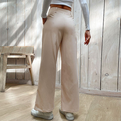 Casual Slacks Splicing Straight-Leg Pants