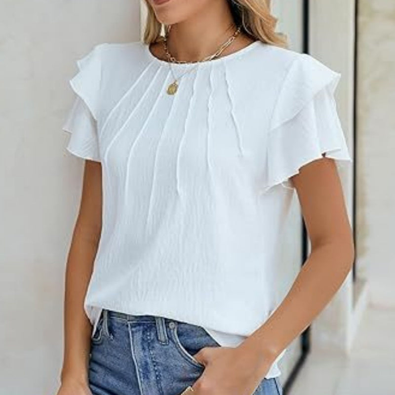 Women's Ruffle Crewneck Top