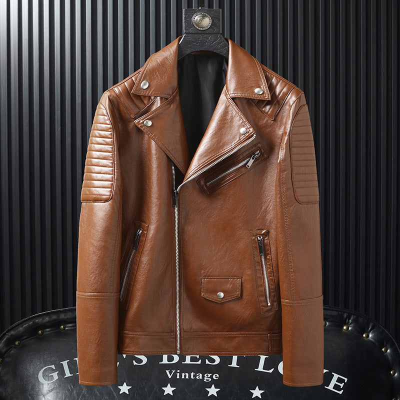 Slim-fitting Biker Leather Jacket