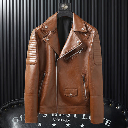 Slim-fitting Biker Leather Jacket