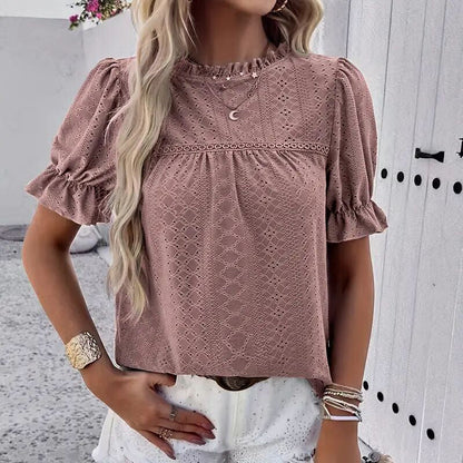 Women's Elegant Ruffle Detail Top