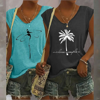 Women's V Neck Sleeveless Tank Tops | x 2 Pc