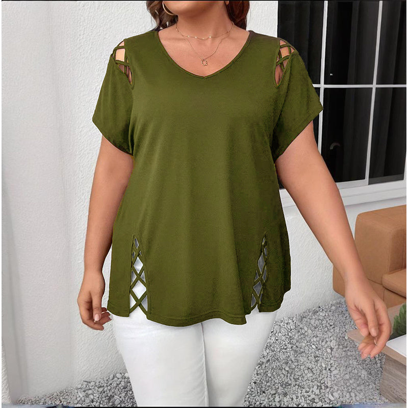 Women's Criss Cross V Neck Top