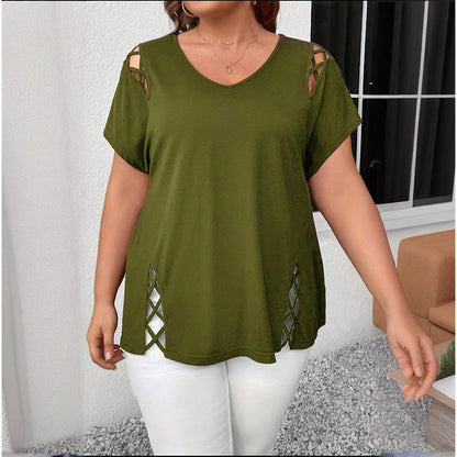 Women's Criss Cross V Neck Top