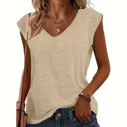 Women's Cap Sleeve V Neck Tops x3 Pieces