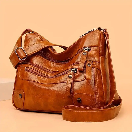 Women Leather Shoulder Bag | Large Capacity