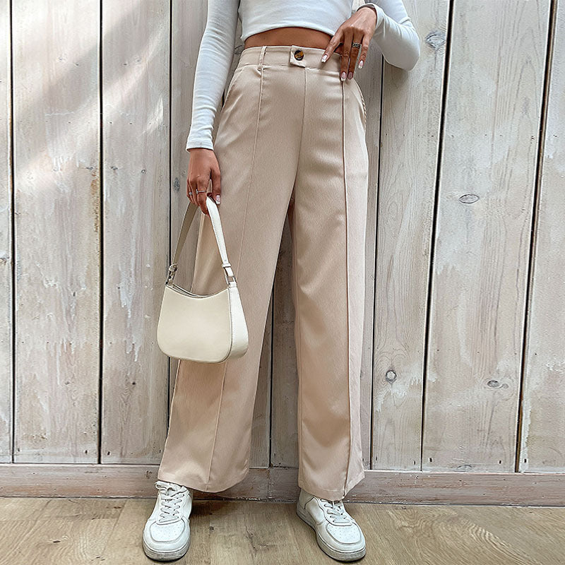 Casual Slacks Splicing Straight-Leg Pants