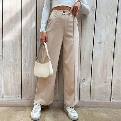 Casual Slacks Splicing Straight-Leg Pants