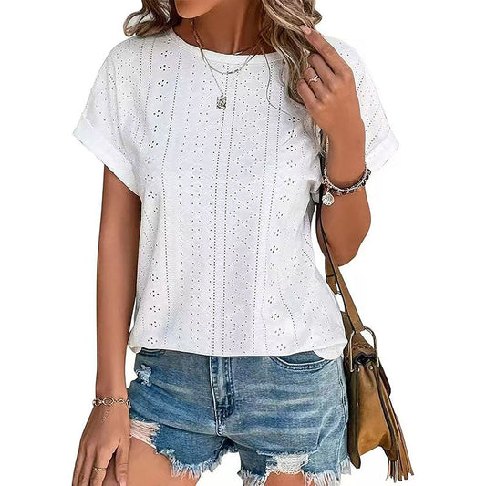 Women's Eyelet Embroidery Top