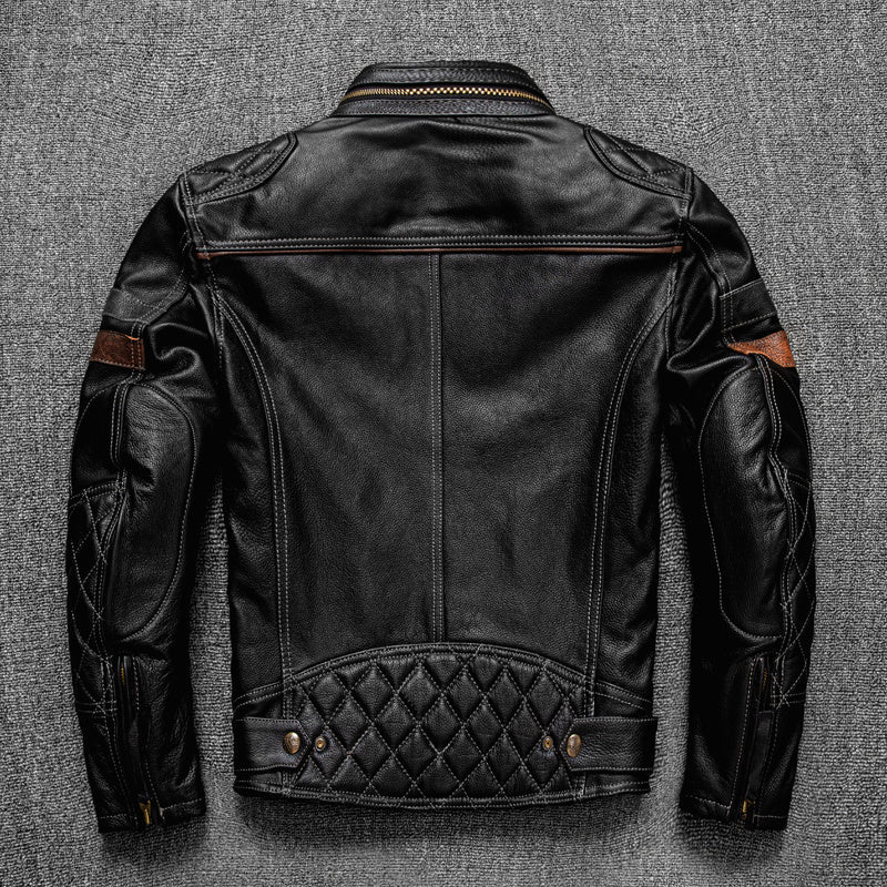 First Layer Cowhide Leather Coat