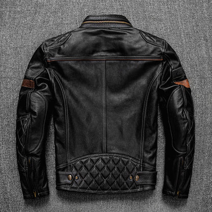 First Layer Cowhide Leather Coat